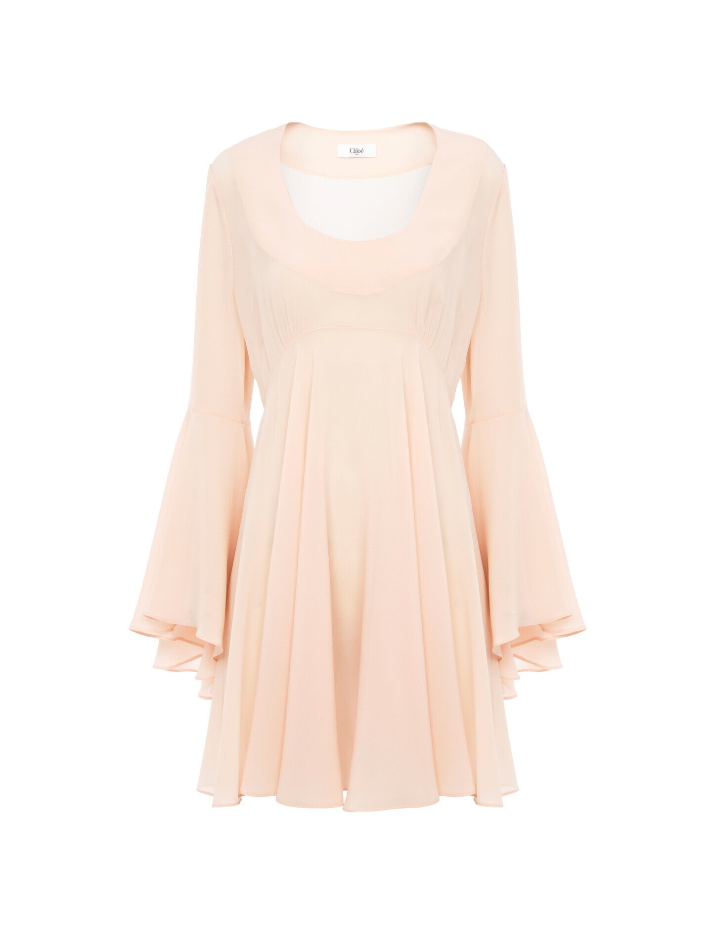 シルクジョーゼット製フレアミニドレス ピンク - Chloé