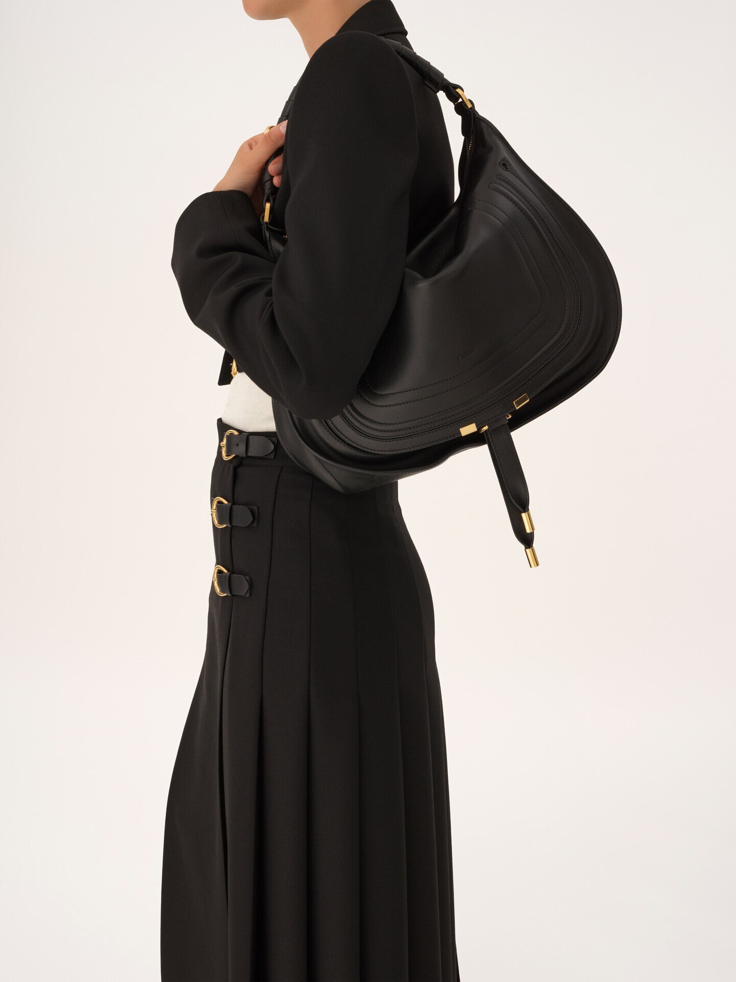 Sac port&eacute; &eacute;paule Marcie en cuir lisse - 3