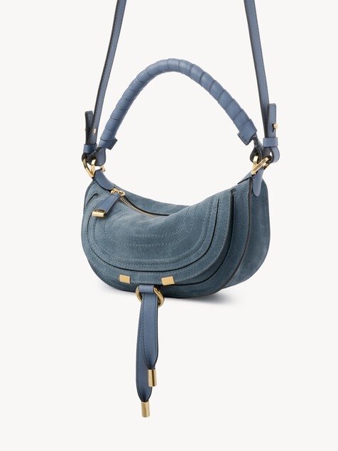 Mini sac port&eacute; &eacute;paule Marcie en cuir velours