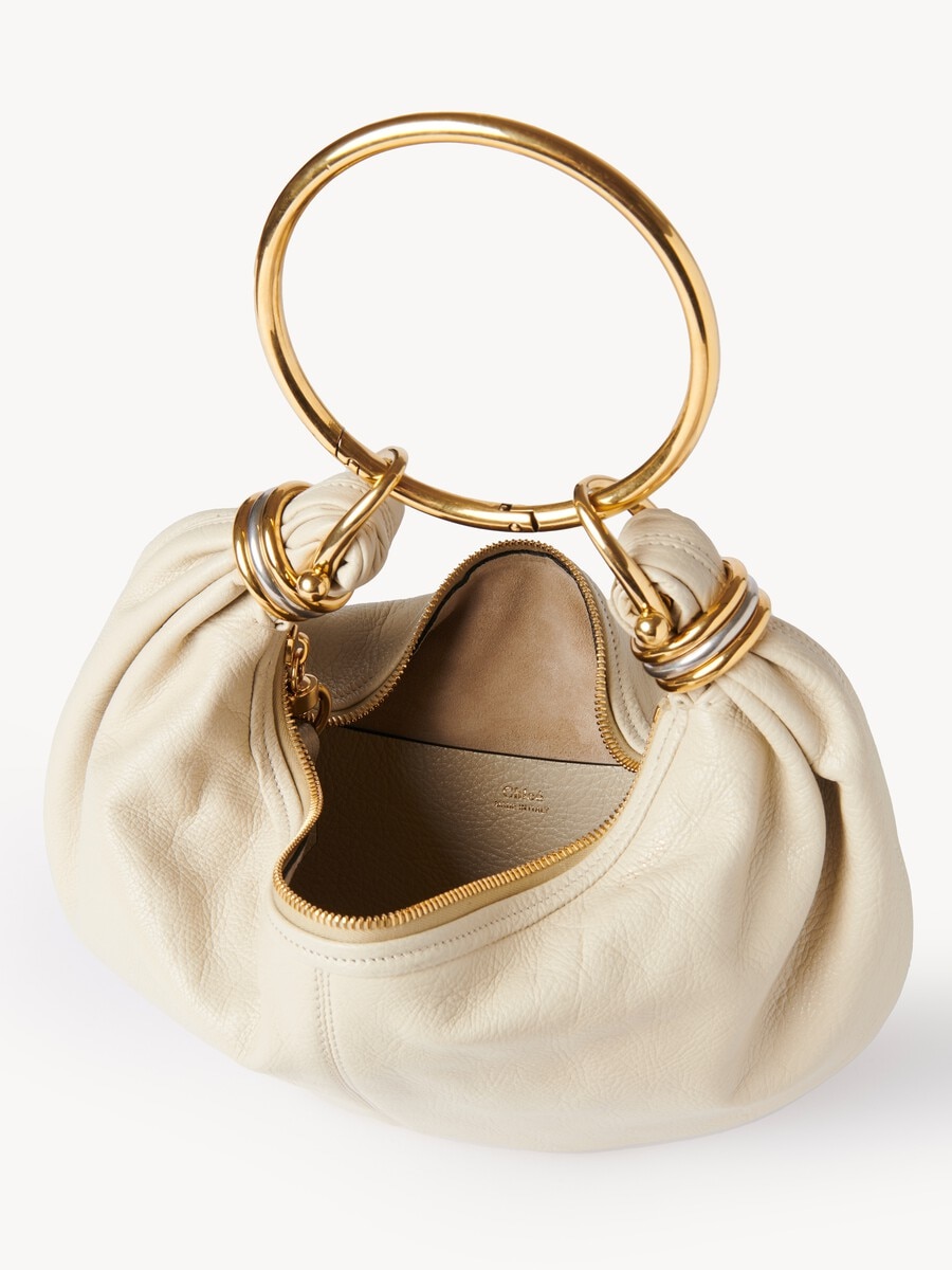 Small Bracelet hobo bag in grained leather - 4