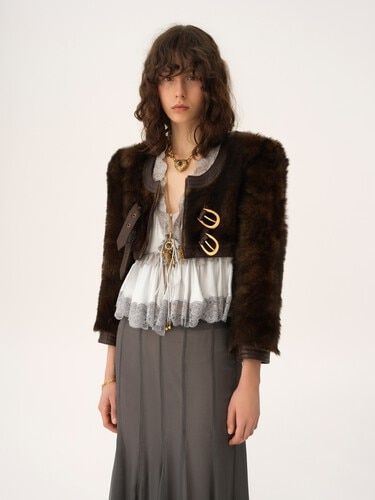 Spencer-Jacke im Cropped-Stil aus Leder - 4