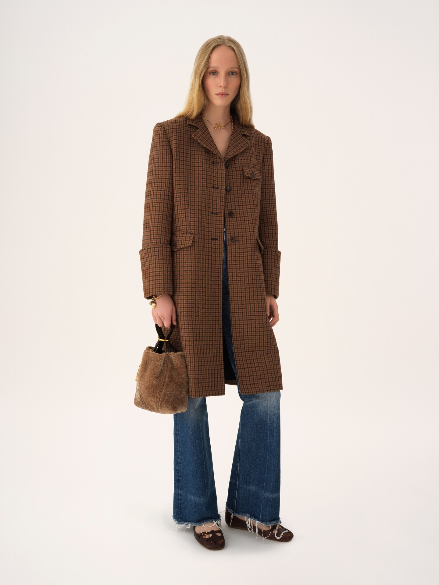 Petit sac cabas Chlo&eacute; Spin en shearling  - 7