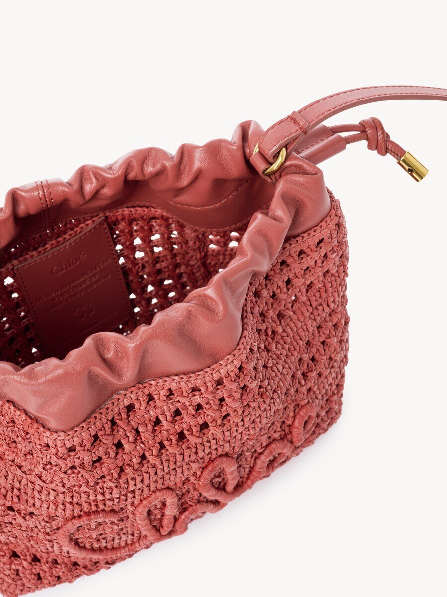 Mini Summer Banana drawstring shoulder bag in raffia - 5