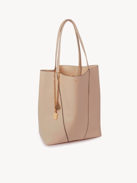 Sac cabas Chlo&eacute; Spin en cuir grain&eacute;