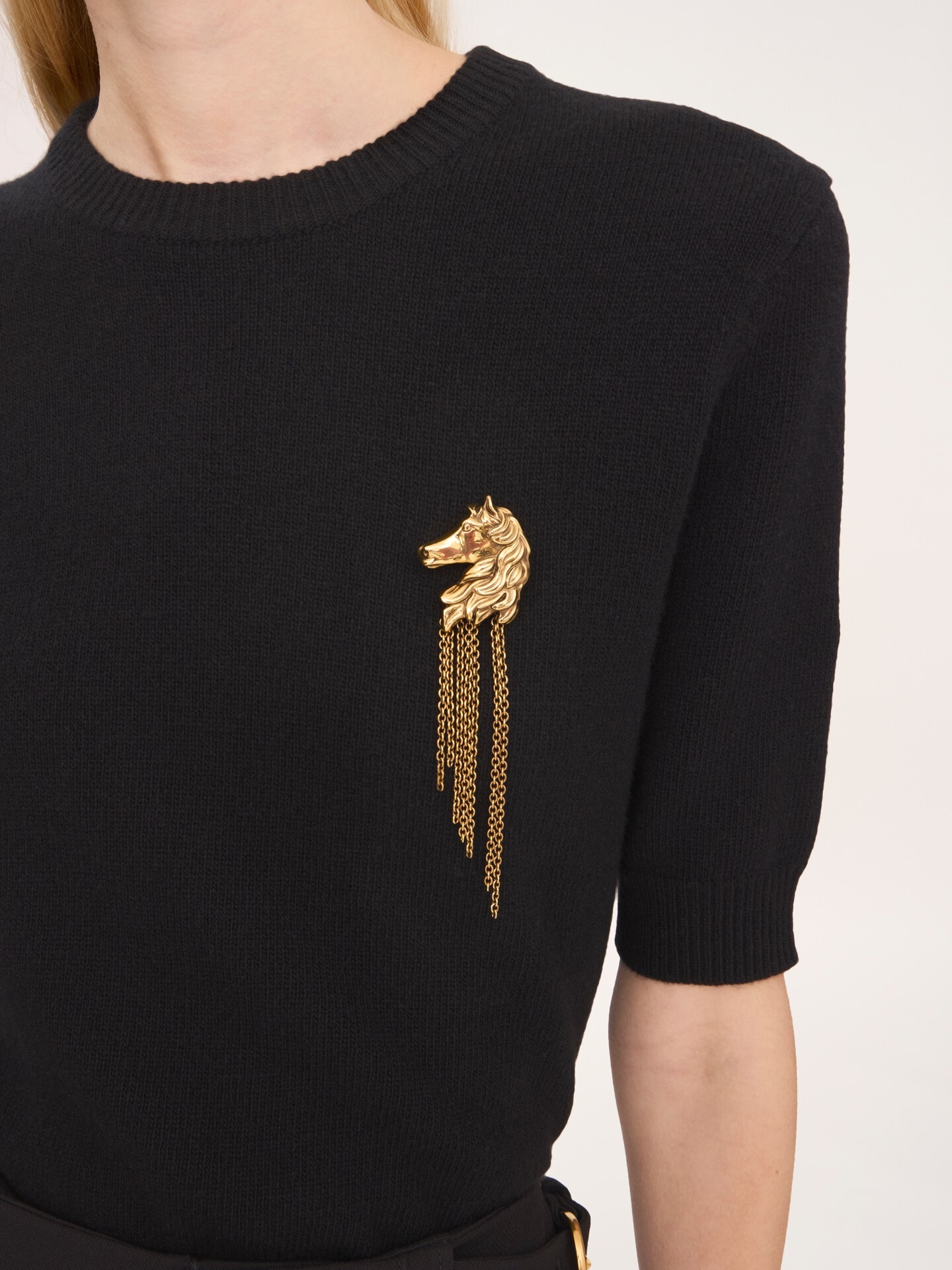 Short-sleeve sweater in a merino & cashmere wool knit - 6