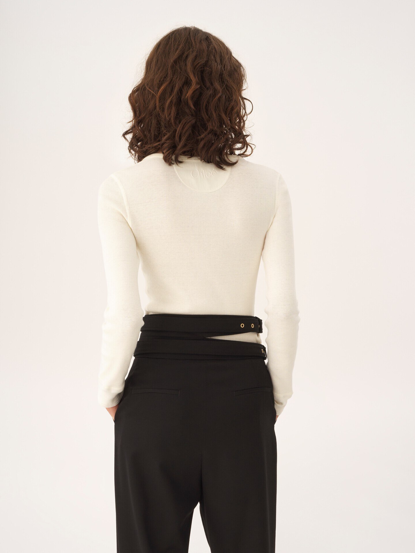 Scoop-neck Henley shirt in cotton jersey - 4.0