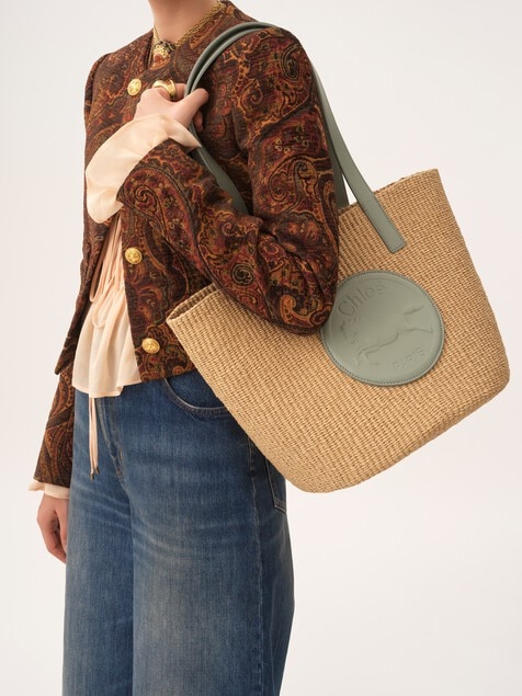 Large panier Horse Medal en fibres naturelles