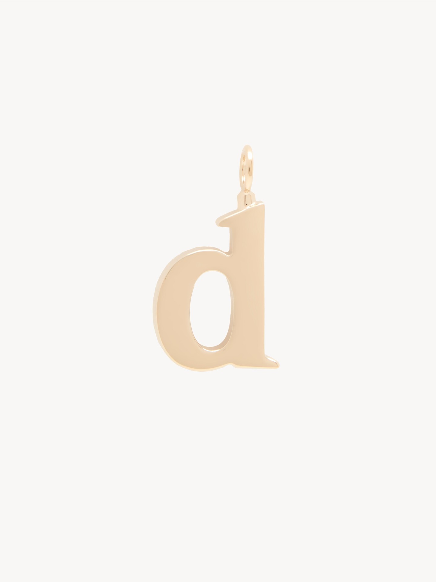 Alphabet letter D charm in brass - 2