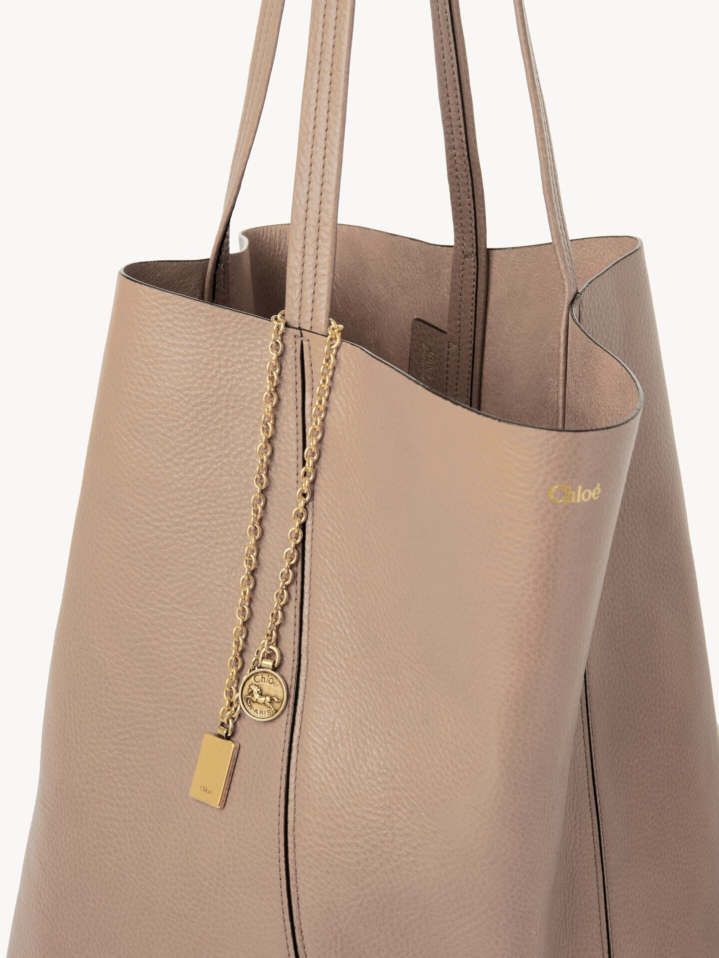 Large sac cabas Chlo&eacute; Spin en cuir grain&eacute; - 6