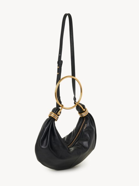 Small Bracelet Hobo bag in grained leather