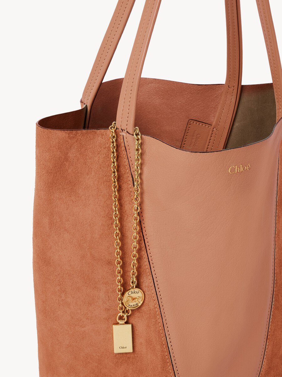 Chlo&eacute; Spin tote bag in grained & suede leather - 5