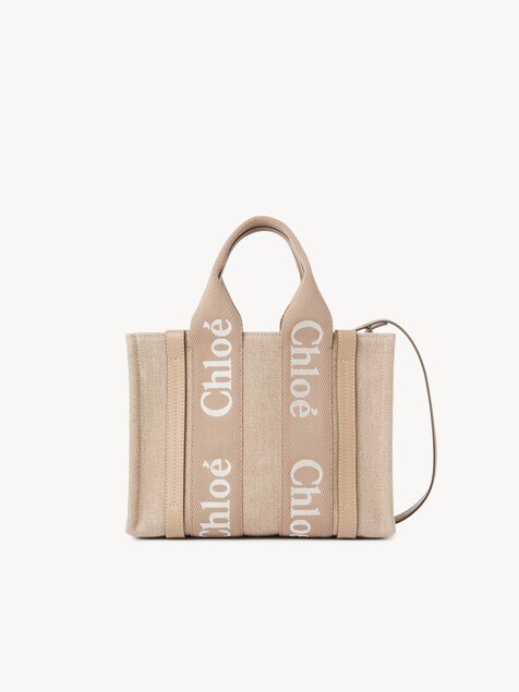 Petit sac cabas Woody en toile de lin