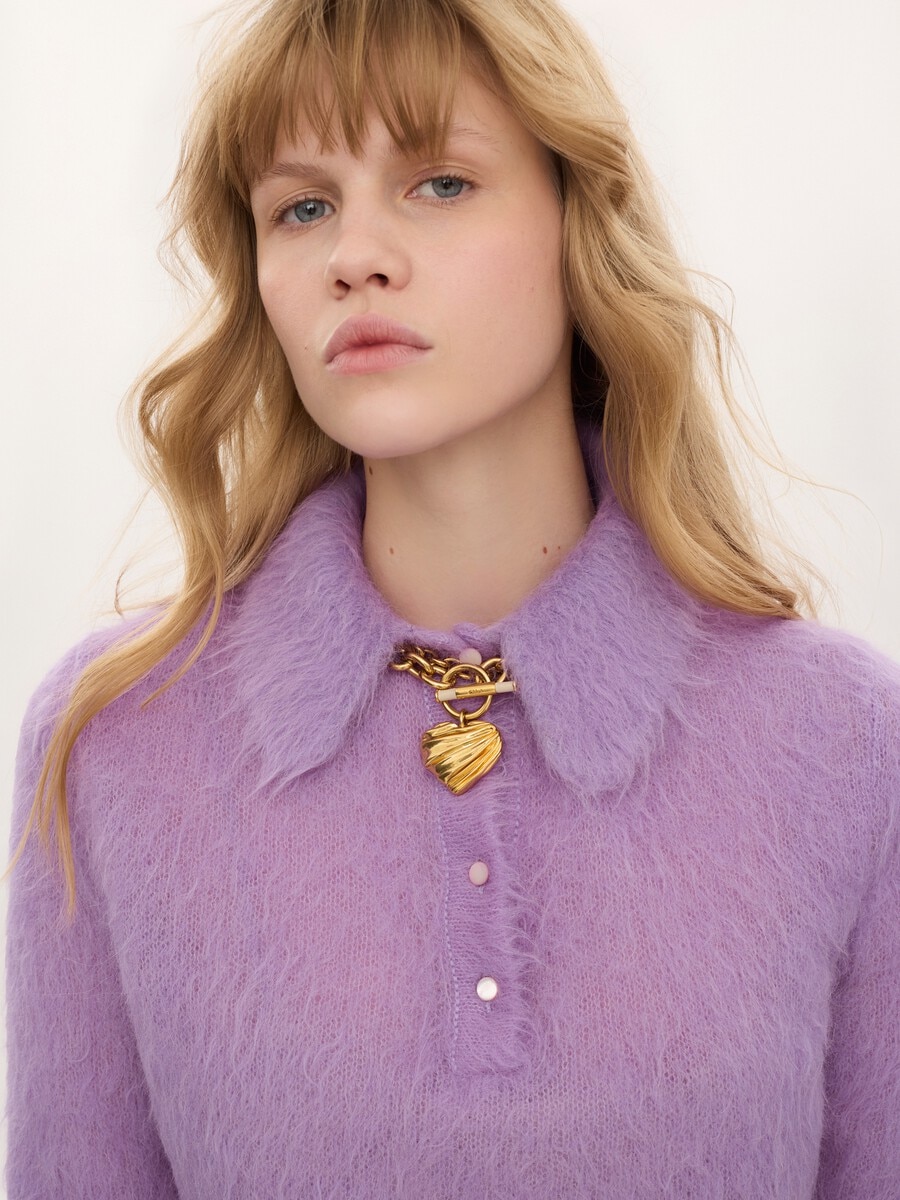Polo sweater in an alpaca wool-blend knit - 6