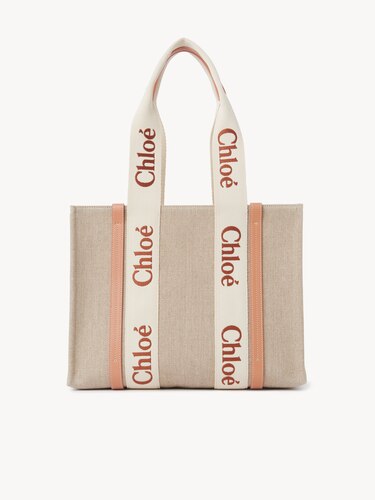 リネン製Woodyトートバッグ Wooden Orange - Chloé