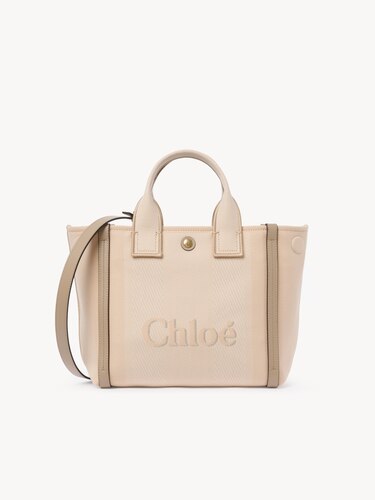キャンバス製Chloé Carryスモールトートバッグ Blushy Beige - Chloé