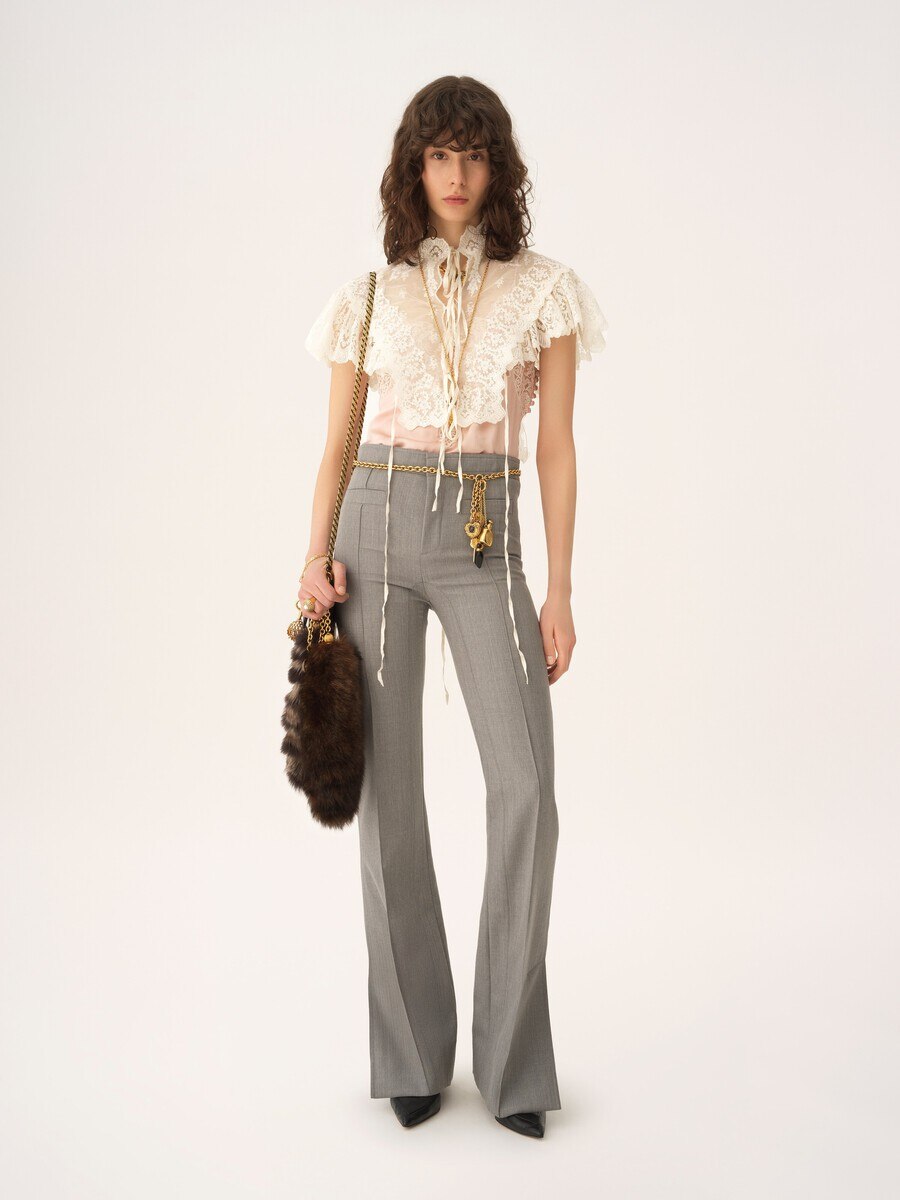 Tailored pants in chin&eacute; wool - 3