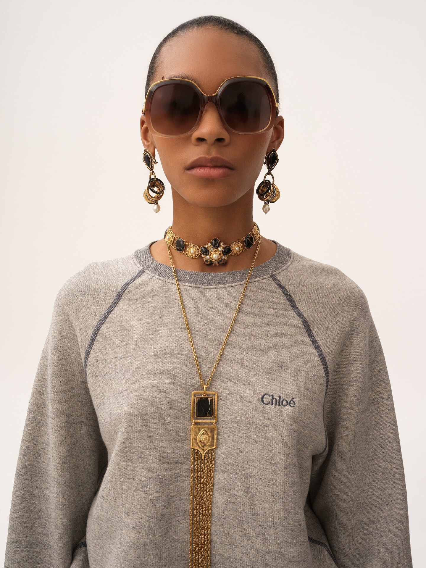 Logo sweater in cotton fleece mix - 6