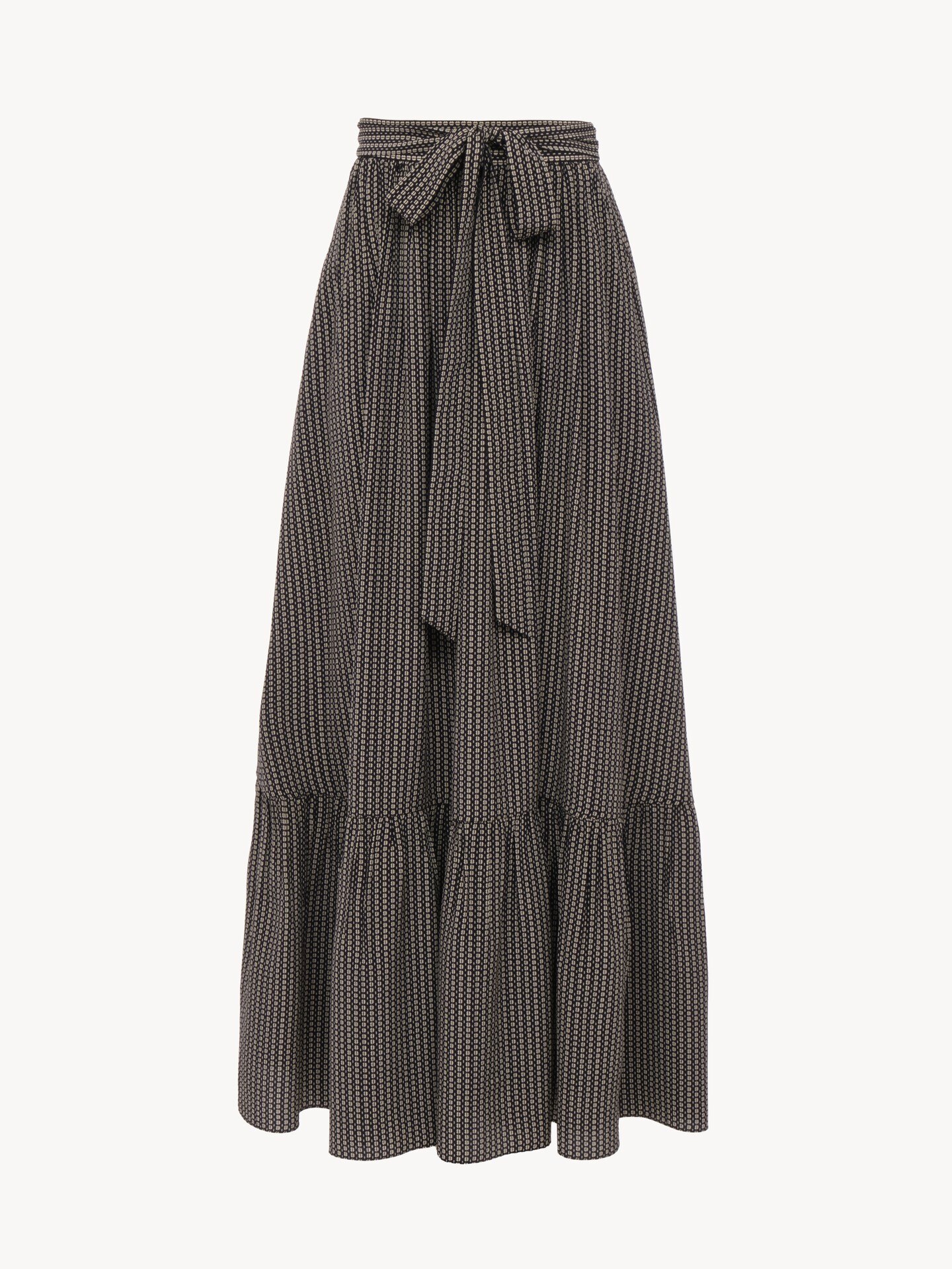 Gathered midi skirt in cr&ecirc;pe de chine - 1