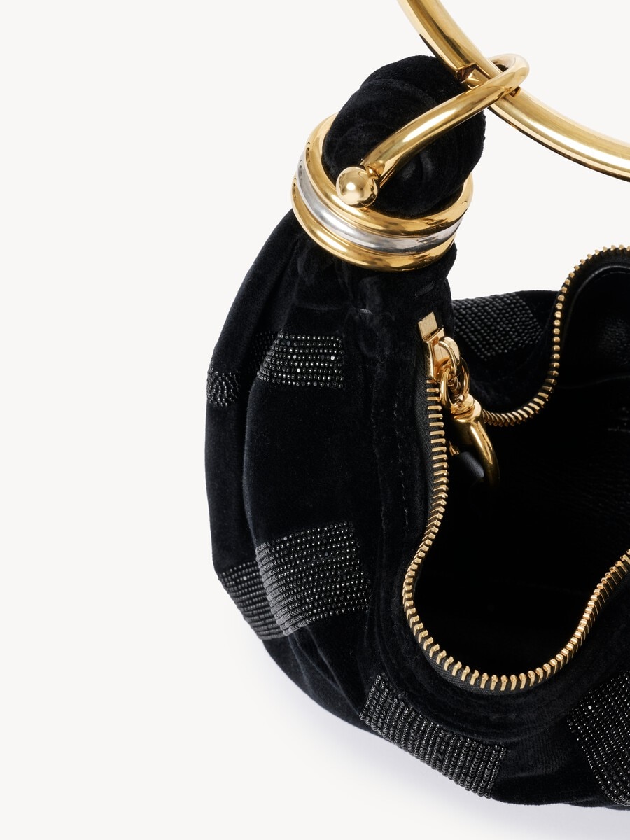 Mini Bracelet Hobo bag in suede leather - 4