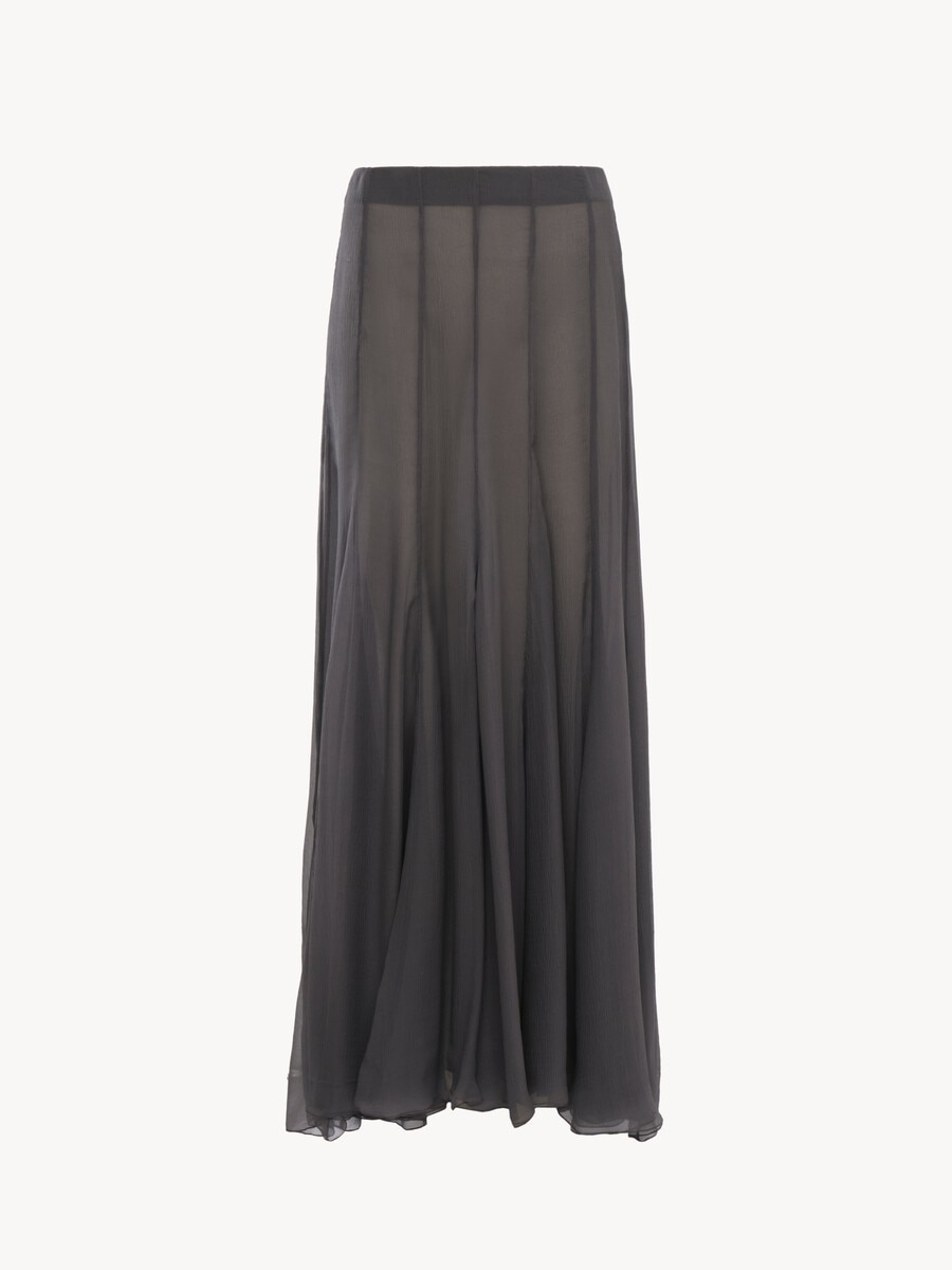 Fluid maxi skirt in silk mousseline - 2