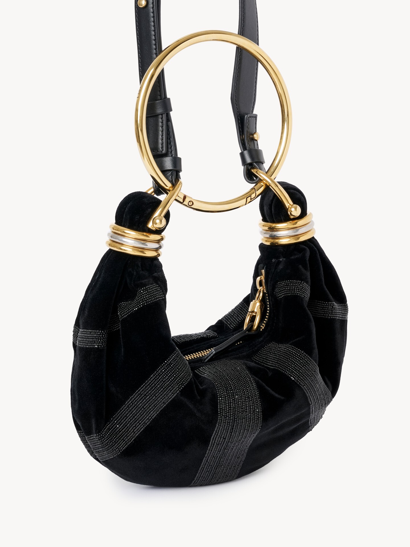 Mini Bracelet Hobo bag in suede leather - 3