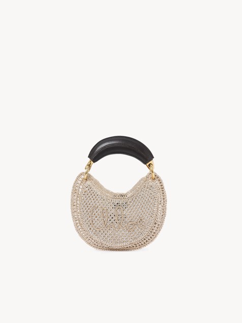 Mini Summer Banana hobo bag in glitter crochet