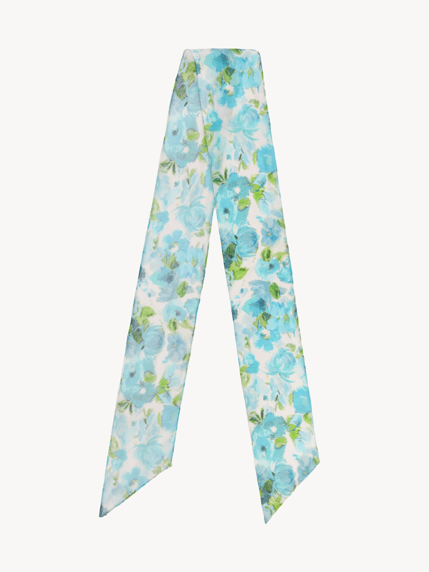 The Chlo&eacute; Wild Flowers bandeau scarf in silk georgette - 2