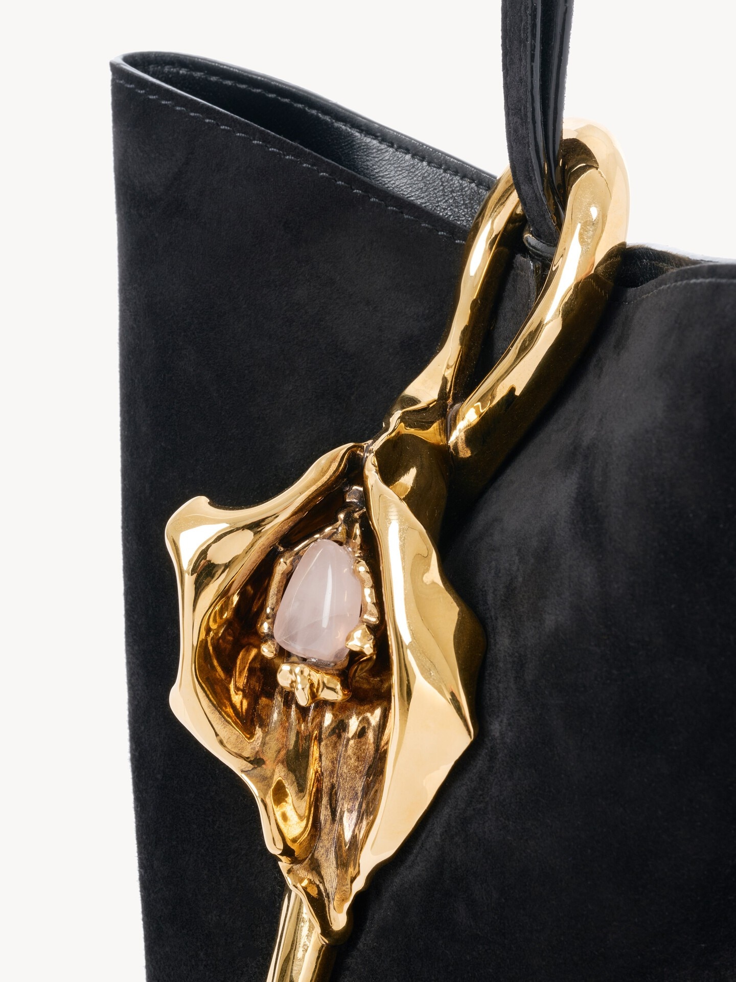 Small Eden Treasures wristlet bucket bag in suede leather - 7