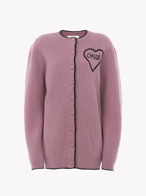 Generous logo cardigan in a wool & cashmere knit