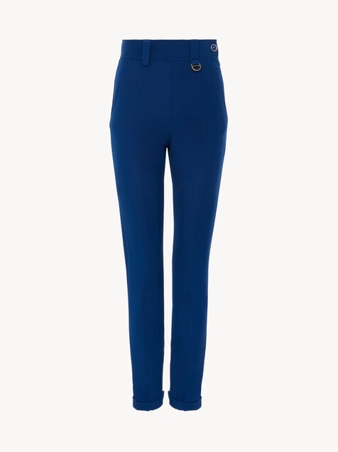 Fitted high-rise trousers in stretch tricotine