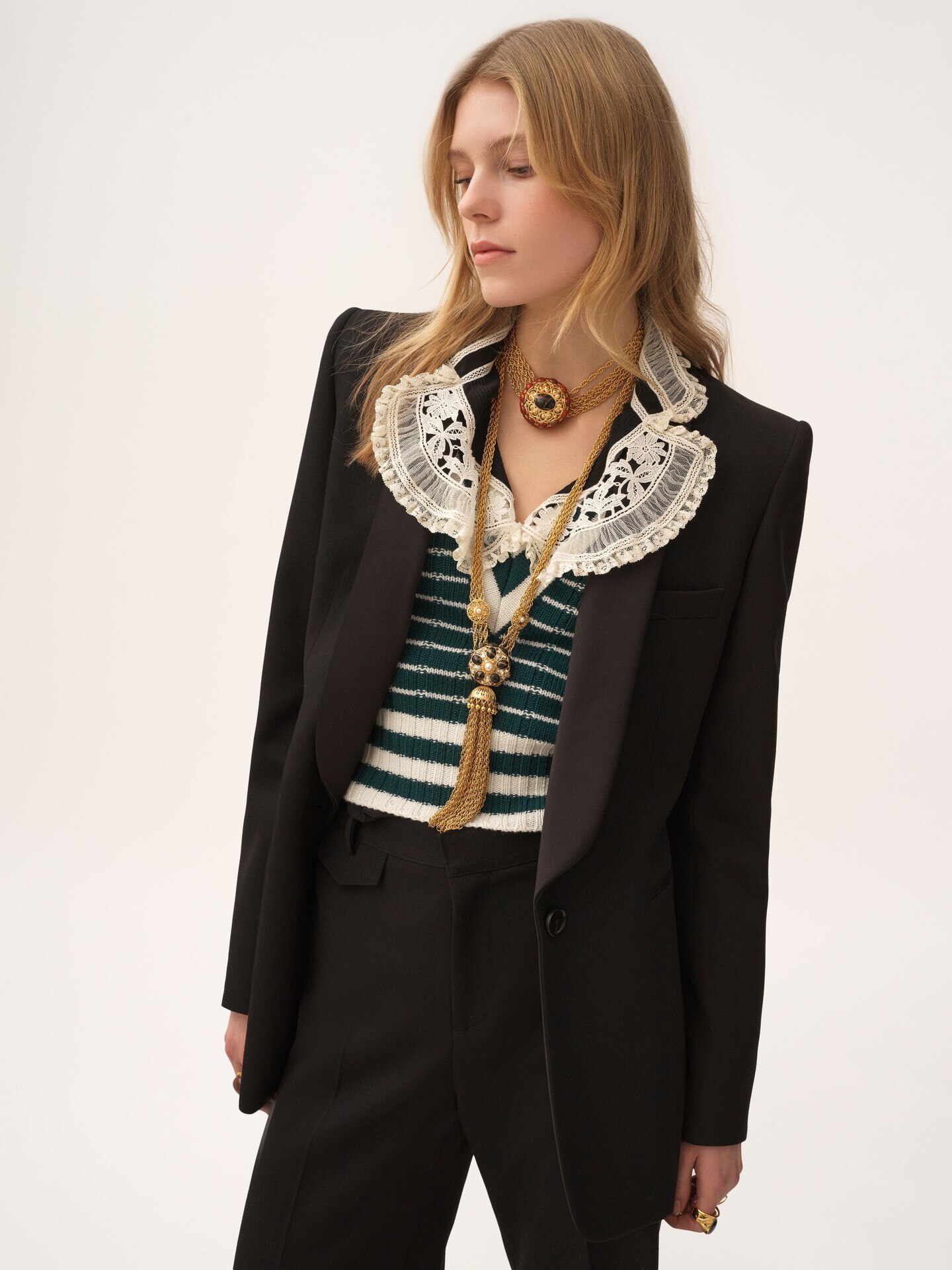 Veste de smoking en laine grain de poudre - 4
