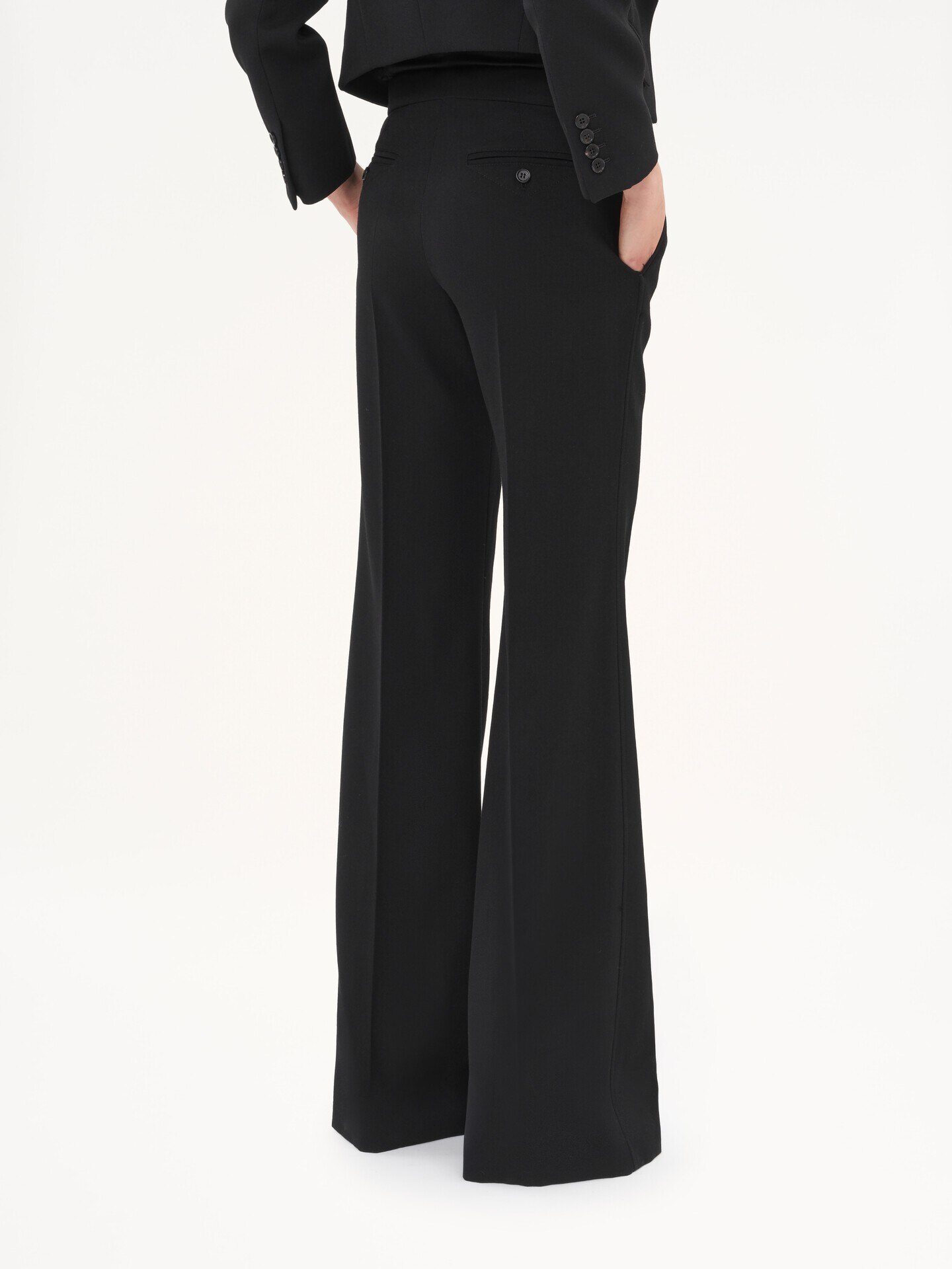 Flared tailored pants in wool gabardine - 6