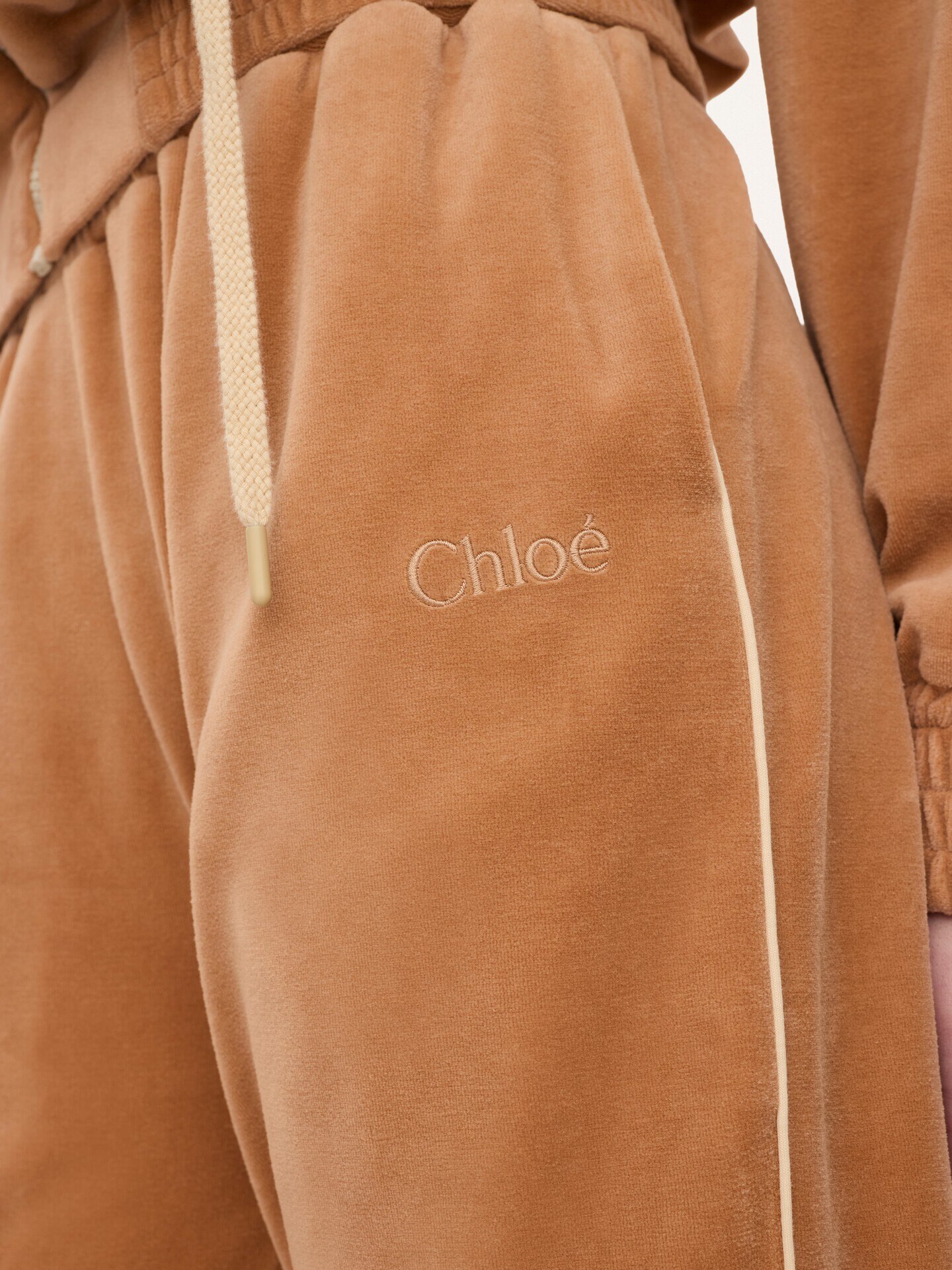 Wide-leg tracksuit trousers in velvet - 6