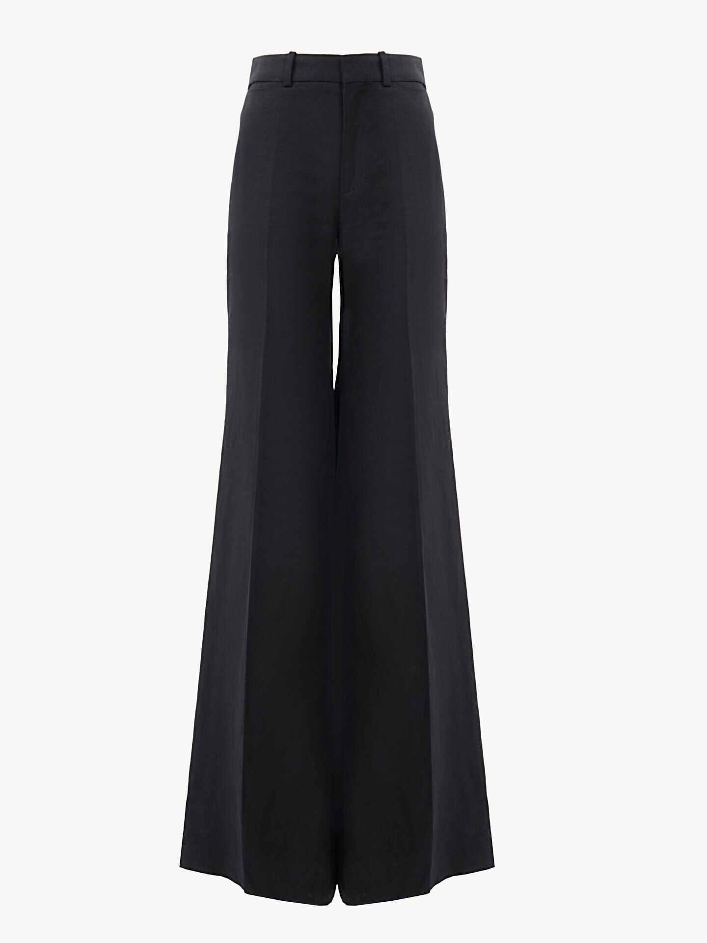Pantalon taille haute &eacute;vas&eacute; en cr&ecirc;pe de lin - 2