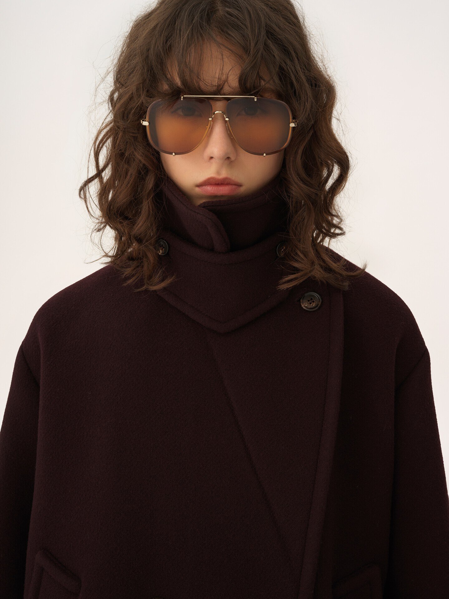 Oversized short coat in wool - 7