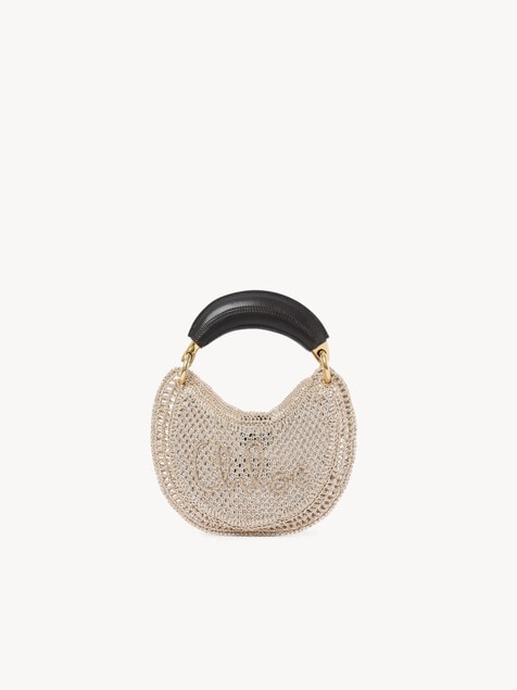 Mini Summer Banana hobo bag in glitter crochet