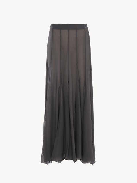 Fluid maxi skirt in silk mousseline