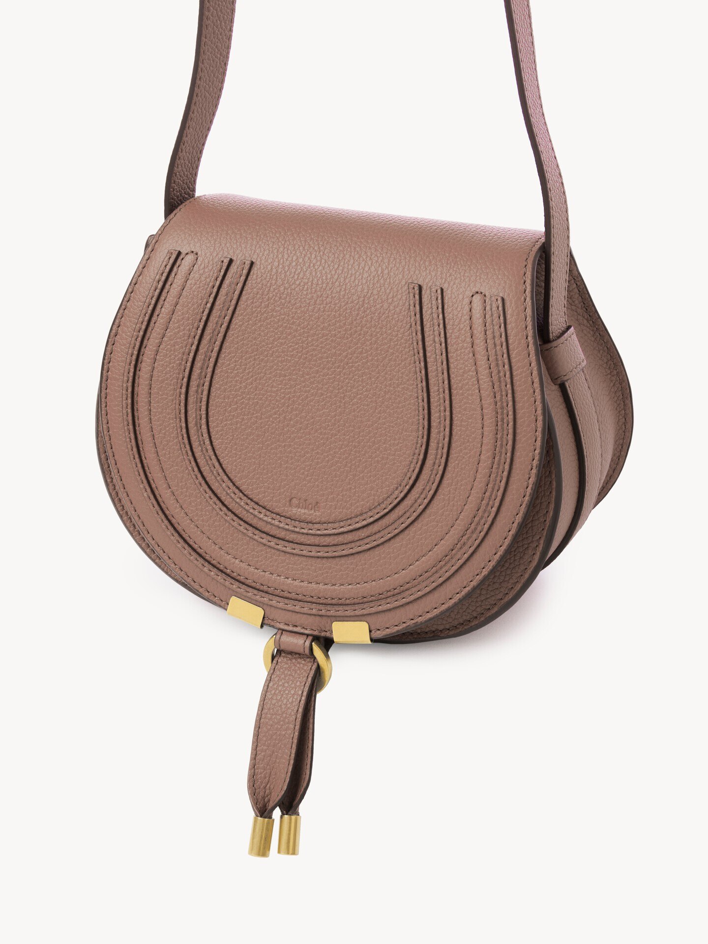 Small Marcie saddle bag in grained leather - 3