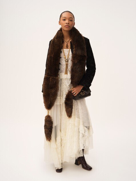 Giacca aderente in velluto floreale