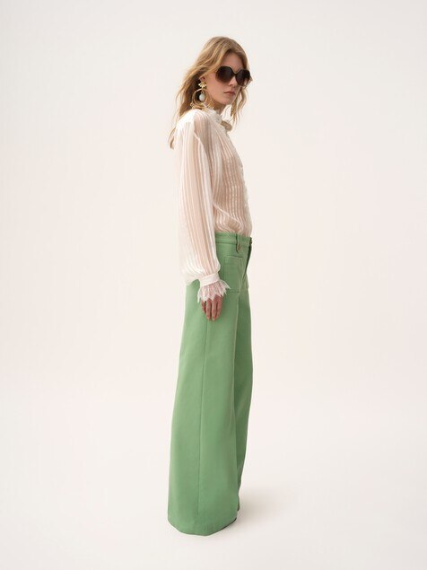 Flared pants in cotton canvas