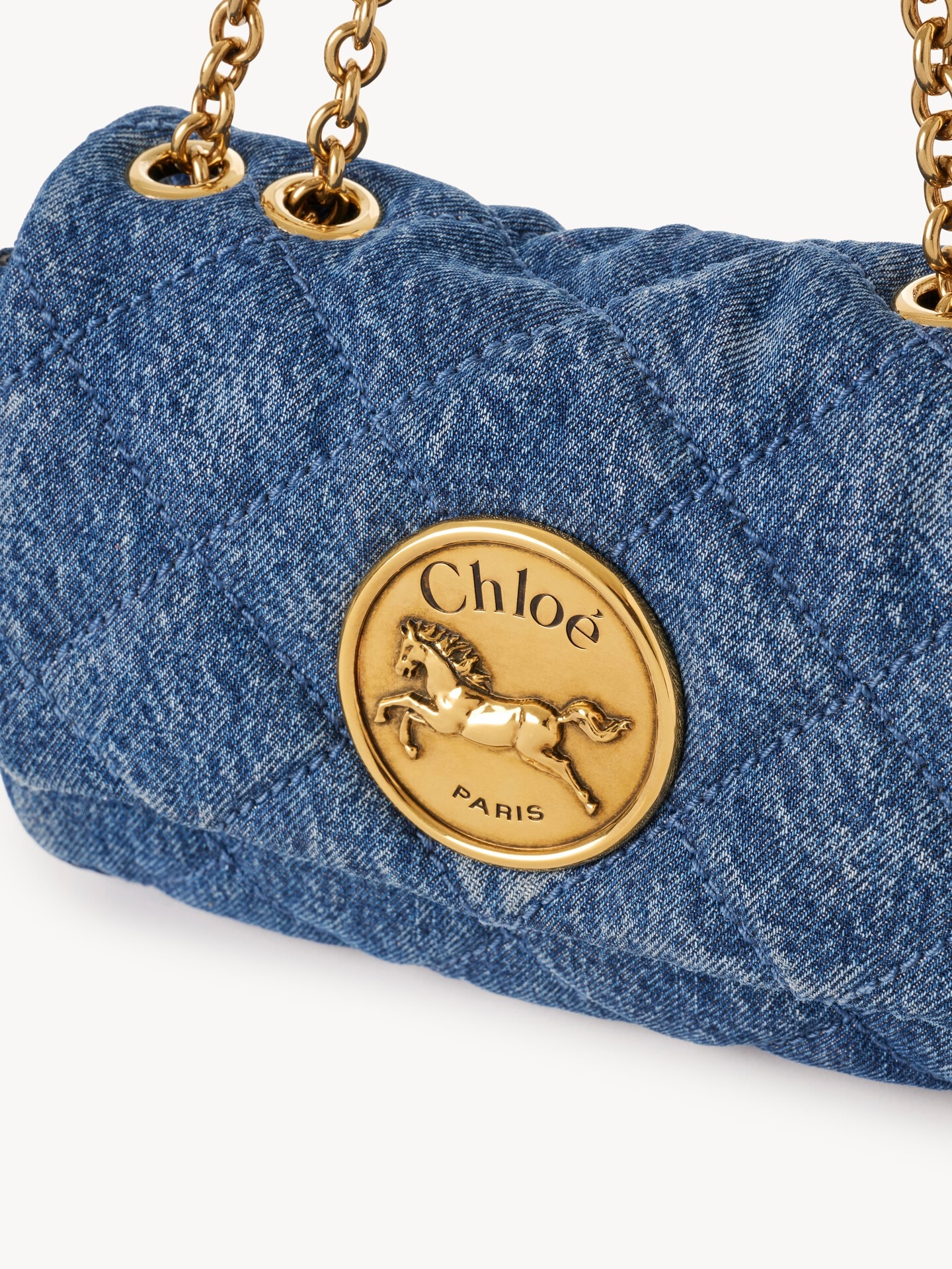 Small Chlo&eacute; Heritage shoulder bag in denim - 6.0