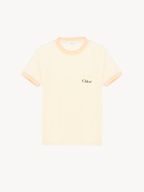 T-shirt col rond en jersey de coton &agrave; logo