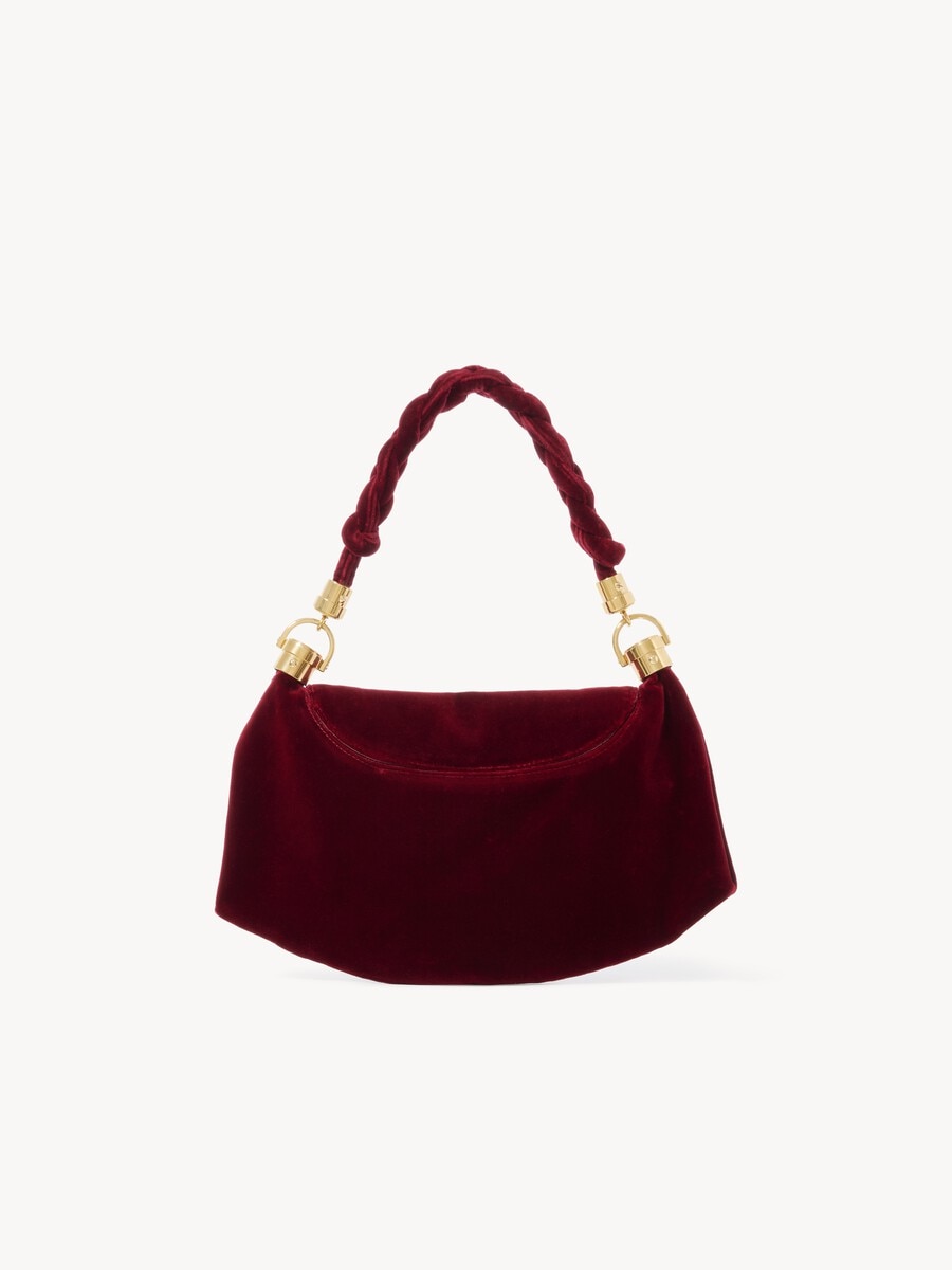 Small Marcie Foulard hobo bag in velvet with studs - 4