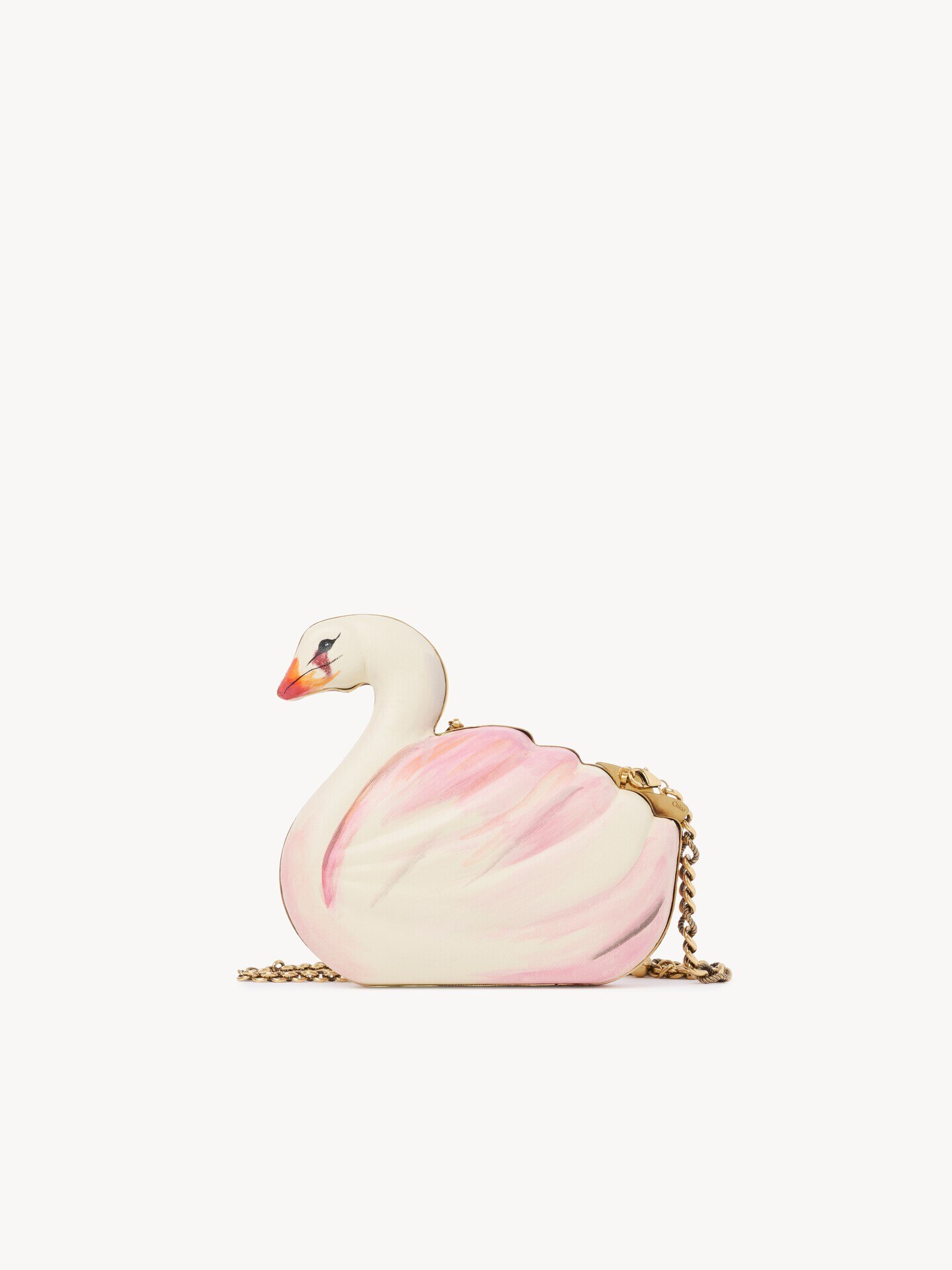 Chlo&eacute; Tropicus swan minaudi&egrave;re in hand-painted leather - 2