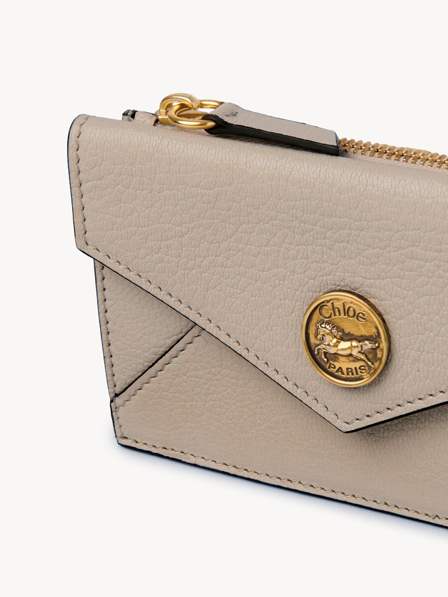 Petit porte-cartes et monnaie Envelope en cuir grain&eacute; - 6