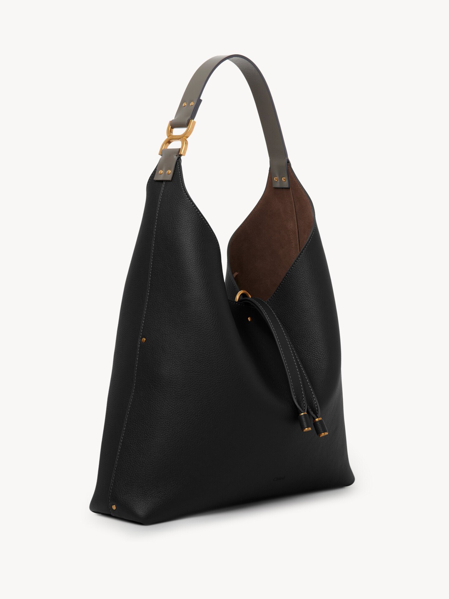 Borsa hobo Marcie in pelle granata Nero Chloé