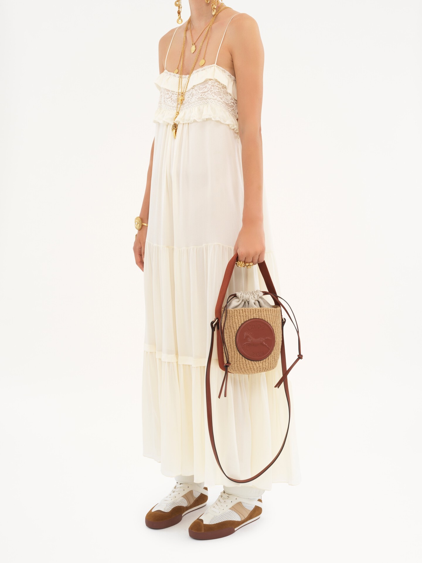 Kleine Horse Medal Korbtasche aus Naturfasern - 7