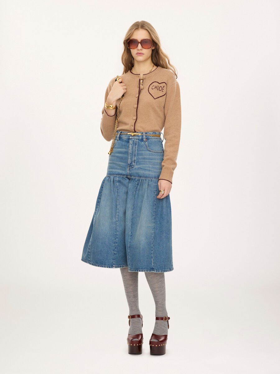Fitted logo cardigan in a wool & cashmere knit - 3