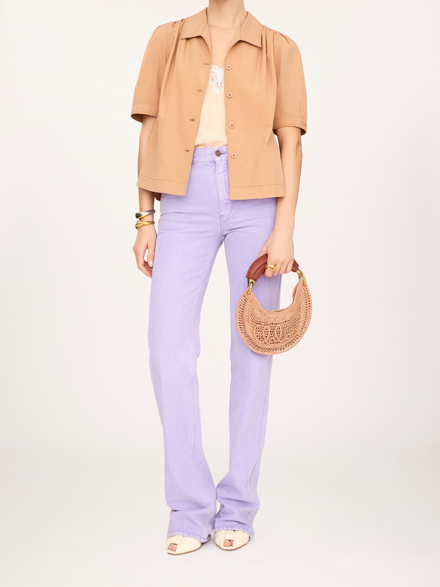 Mini sac hobo &agrave; bandouli&egrave;re Summer Banana en raphia - 8