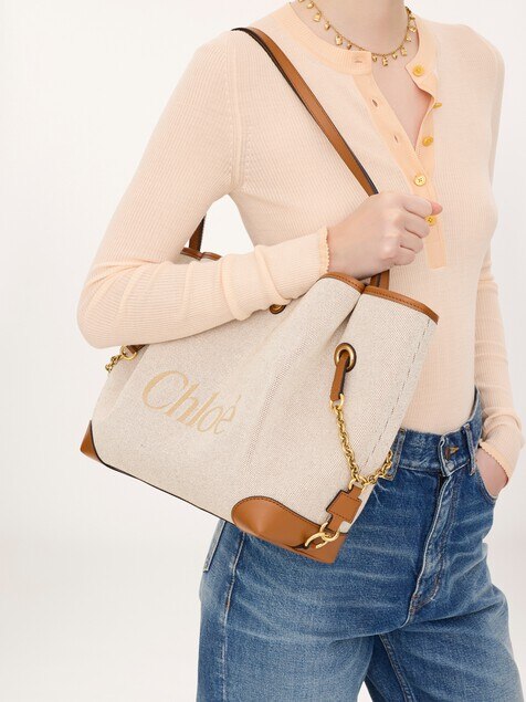 Chlo&eacute; Clover double carry bag in canvas